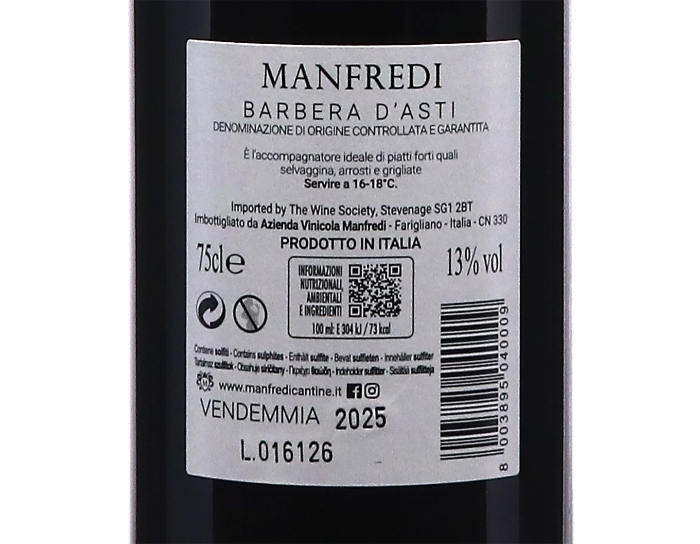 Barbera d'Asti,Manfredi 2025