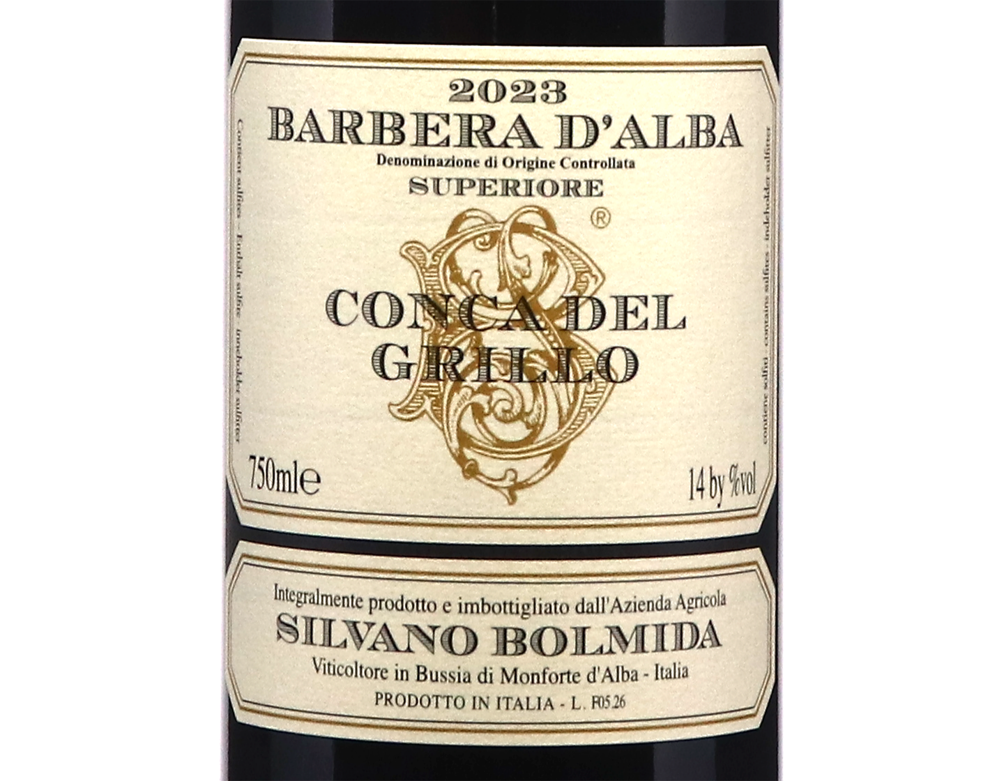 Barbera d'Alba Superiore Conca del Grillo, Silvano Bolmida 2023