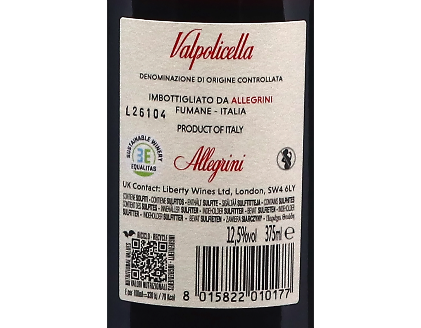 Half bottle of Valpolicella Classico Allegrini 2025
