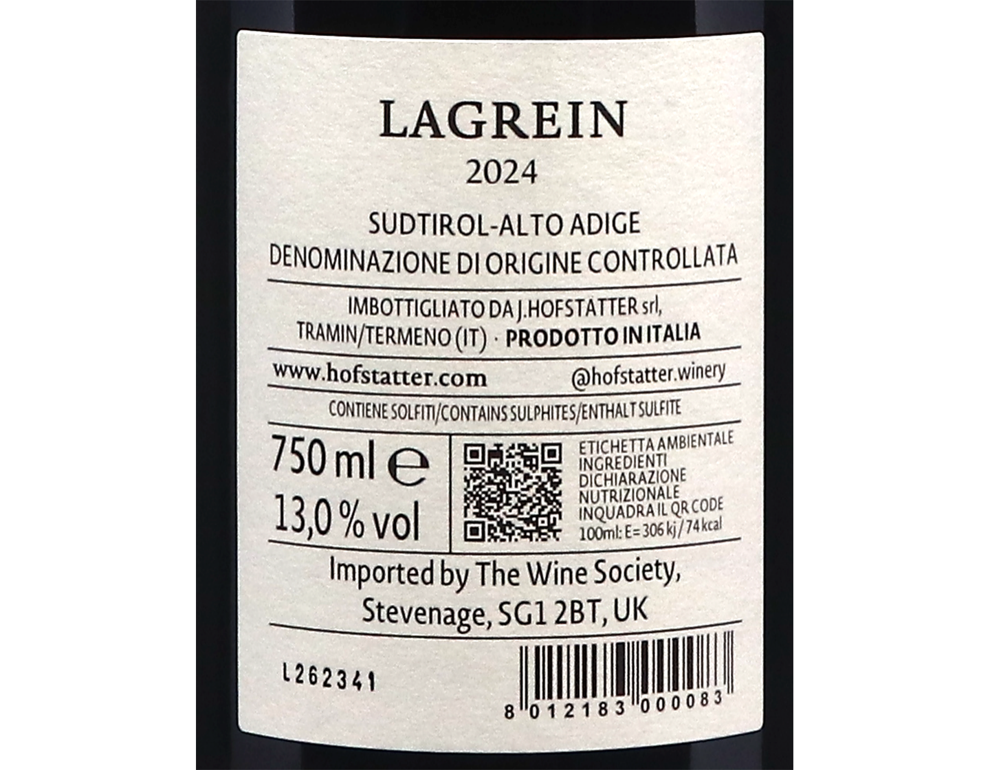 Lagrein Alto Adige Hofstatter 2024