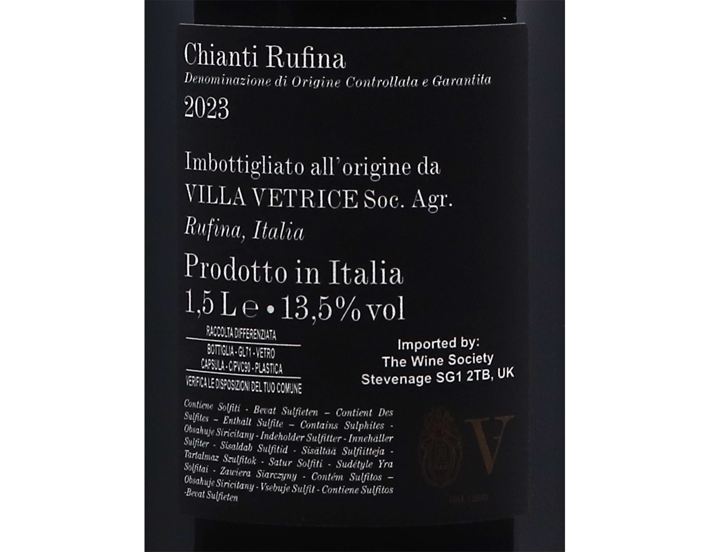 Magnum of Chianti Rufina Villa di Vetrice 2023