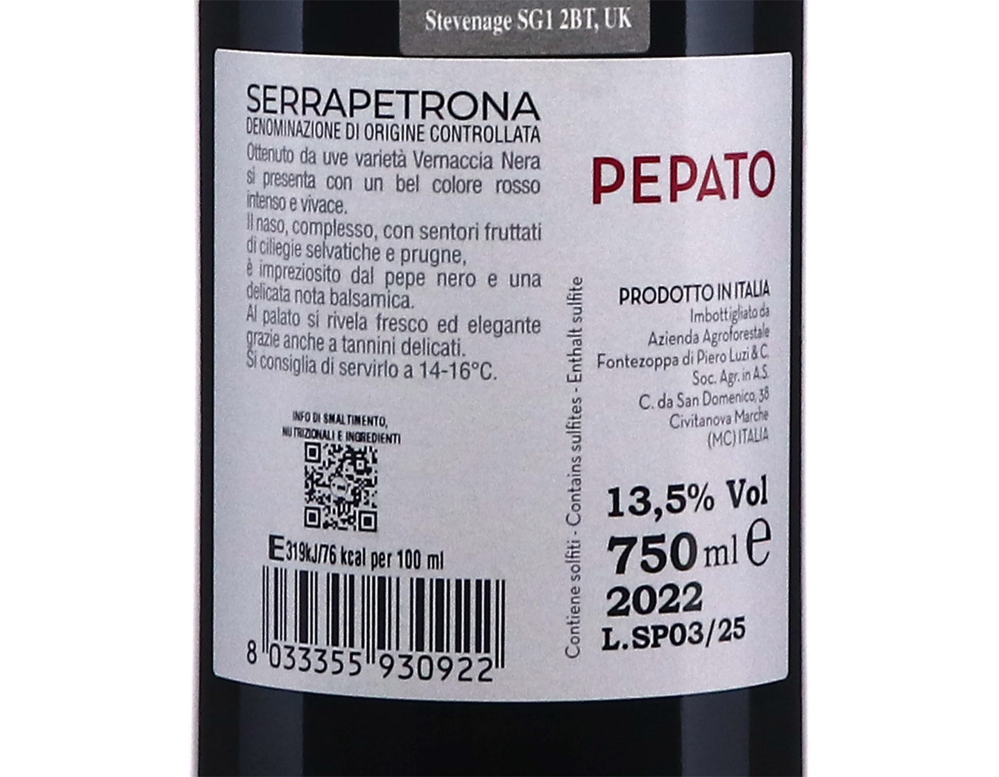 Fontezoppa Pepato Serrapetrona 2022