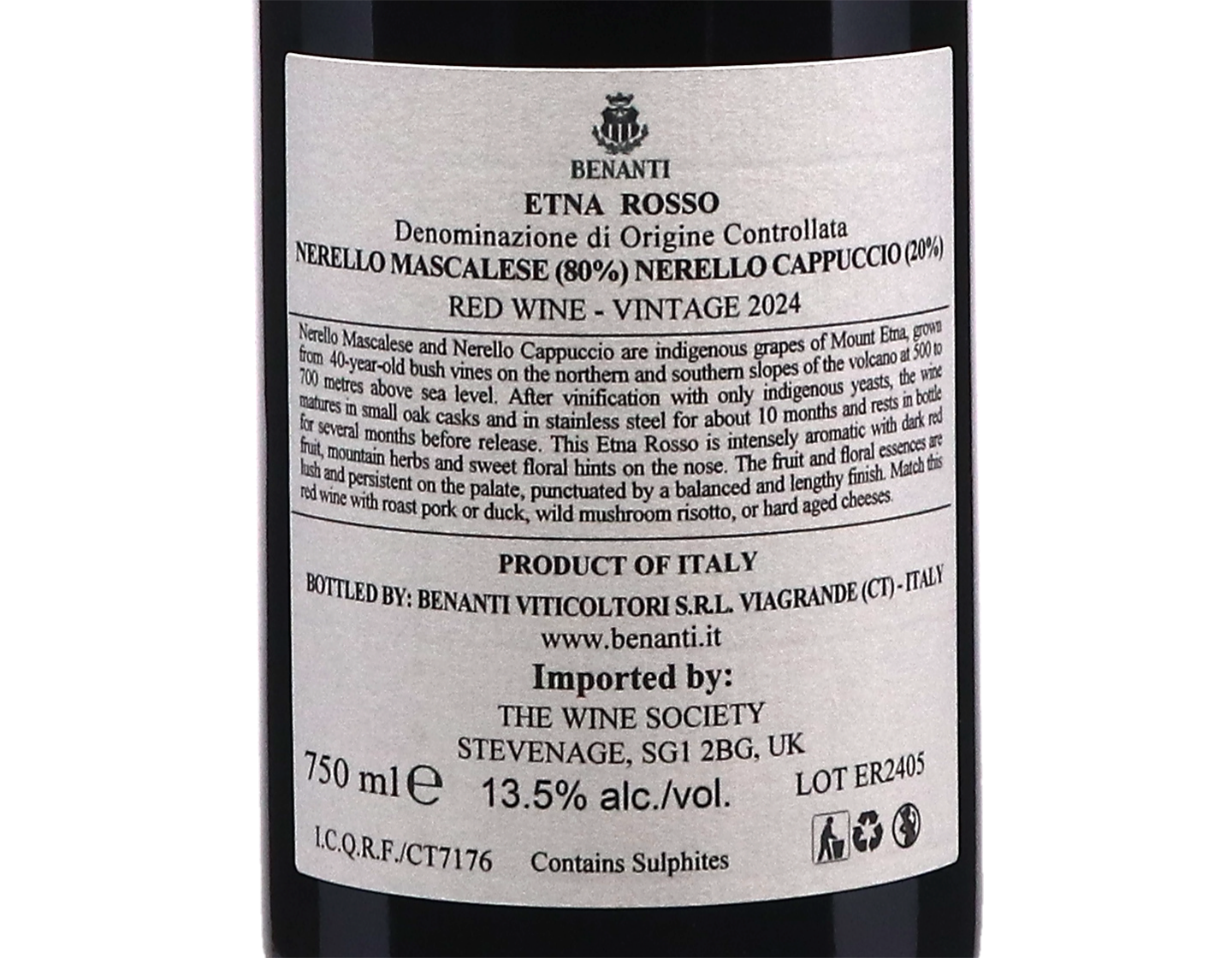 Etna Rosso, Benanti 2024