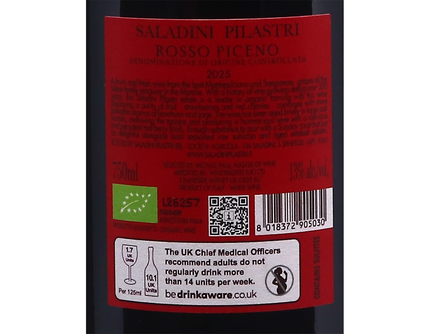 Rosso Piceno Saladini Pilastri 2025 ORGANIC