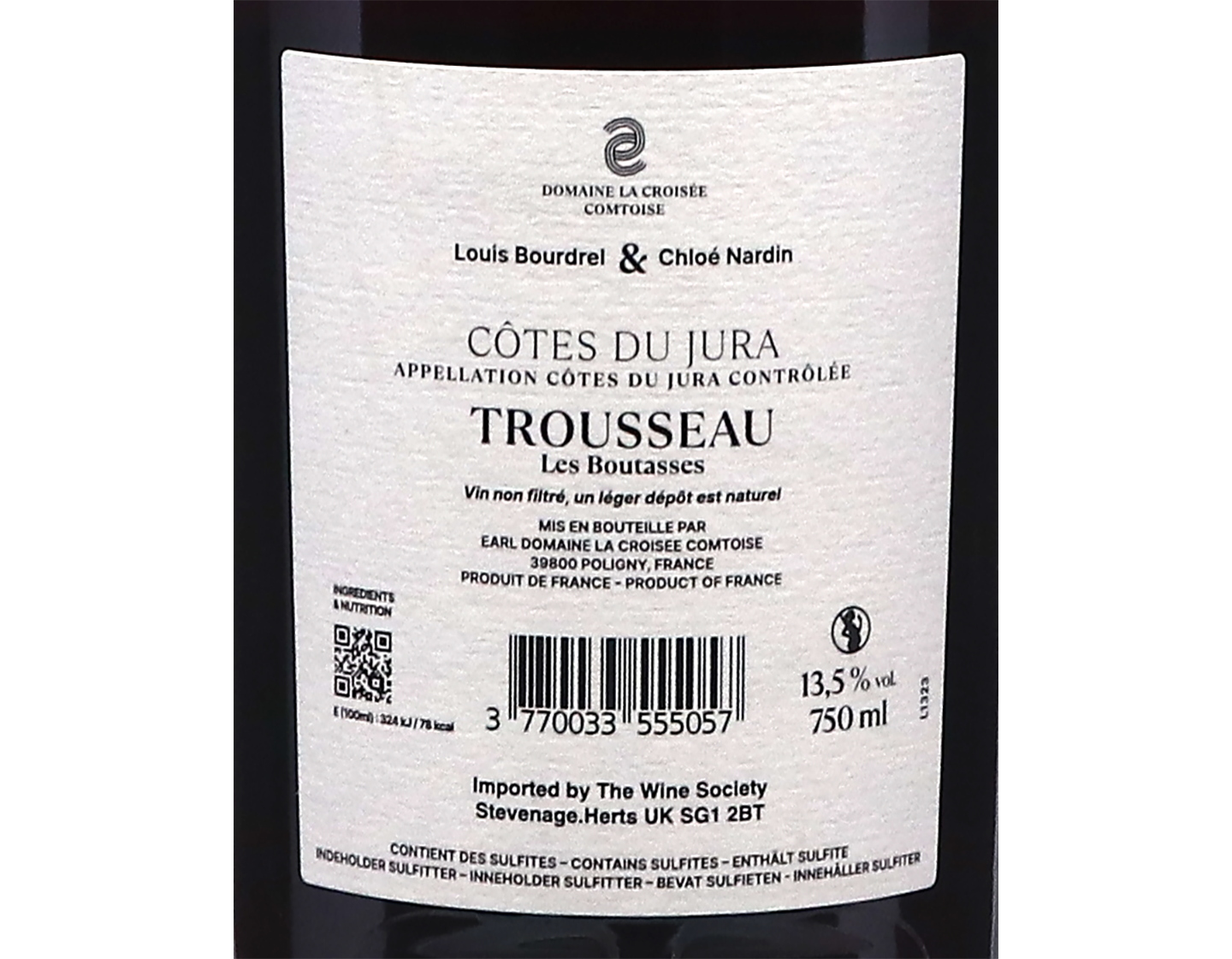 Trousseau les Boutasses 2022, Domaine de la Croisée Comtoise