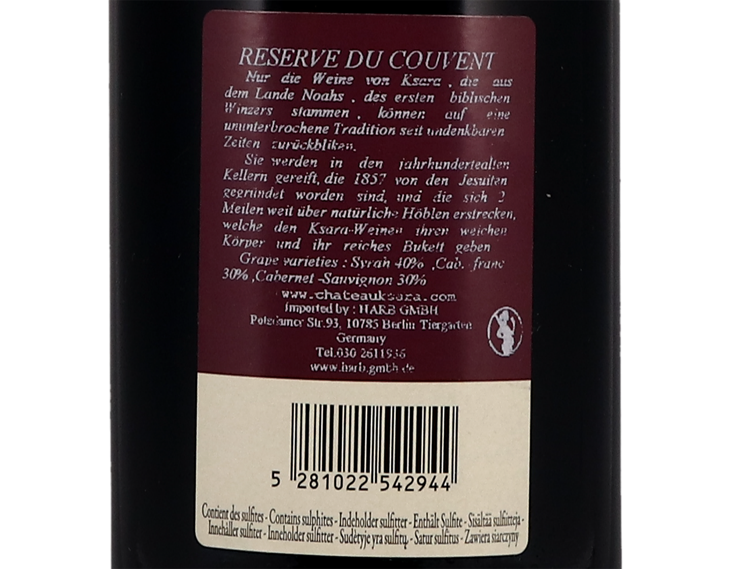  Chateau Ksara Reserve de Couvent 2018
