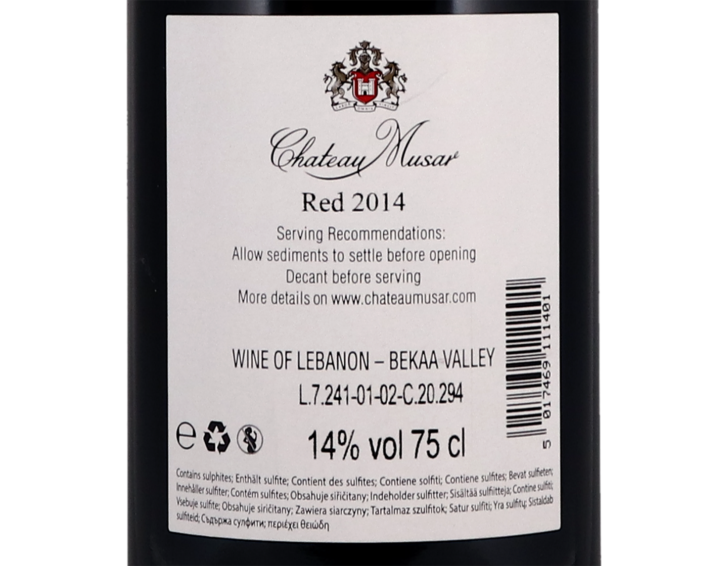 Chateau Musar 2014