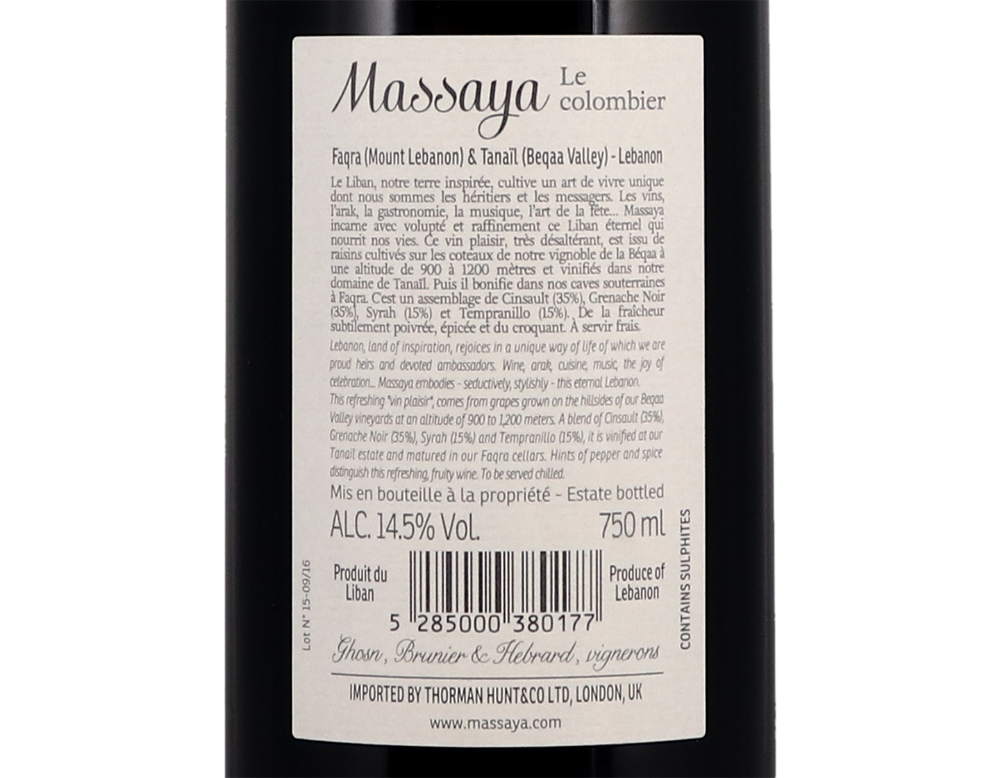 Massaya Le Colombier 2019