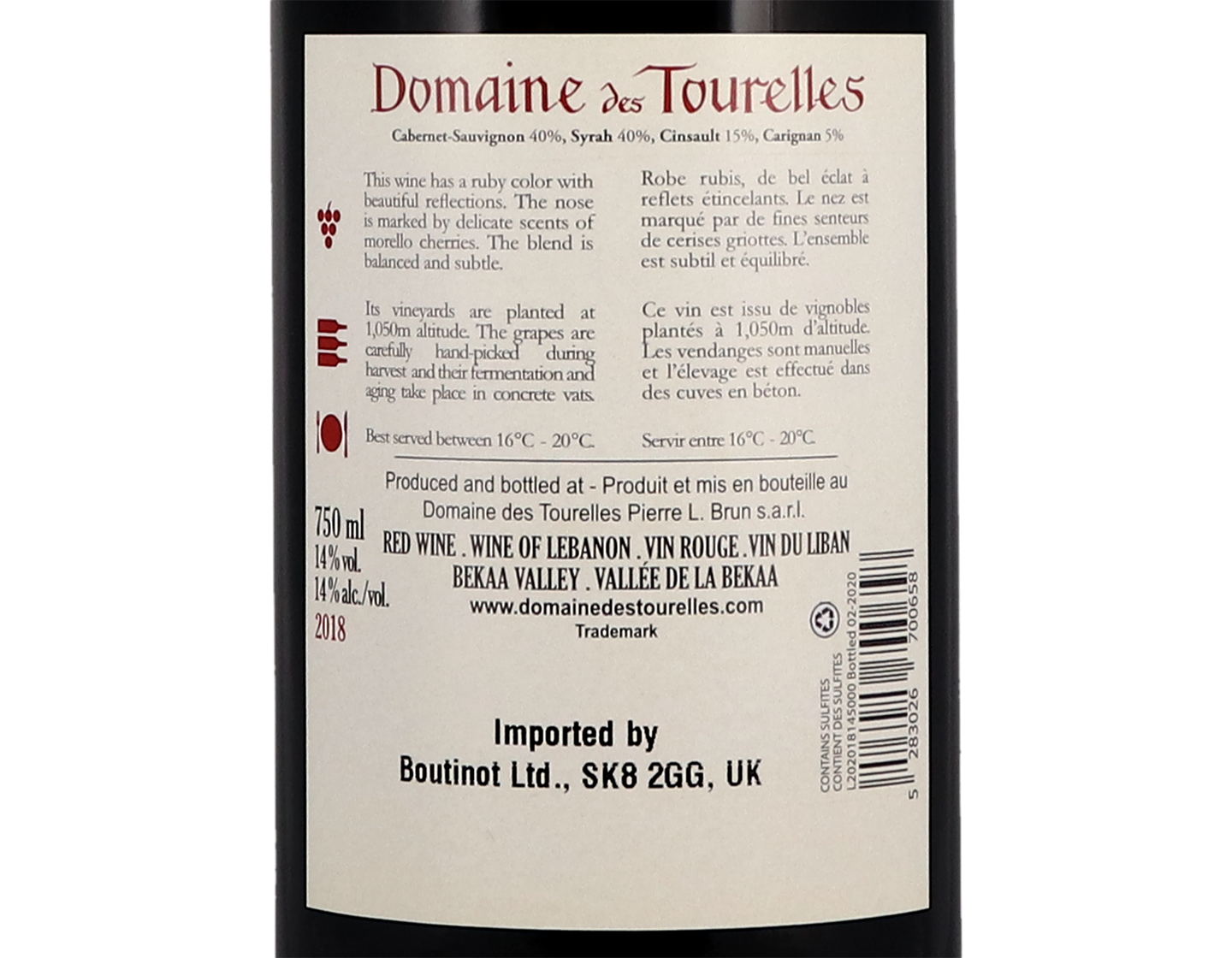 Domaine des Tourelles Rouge 2018