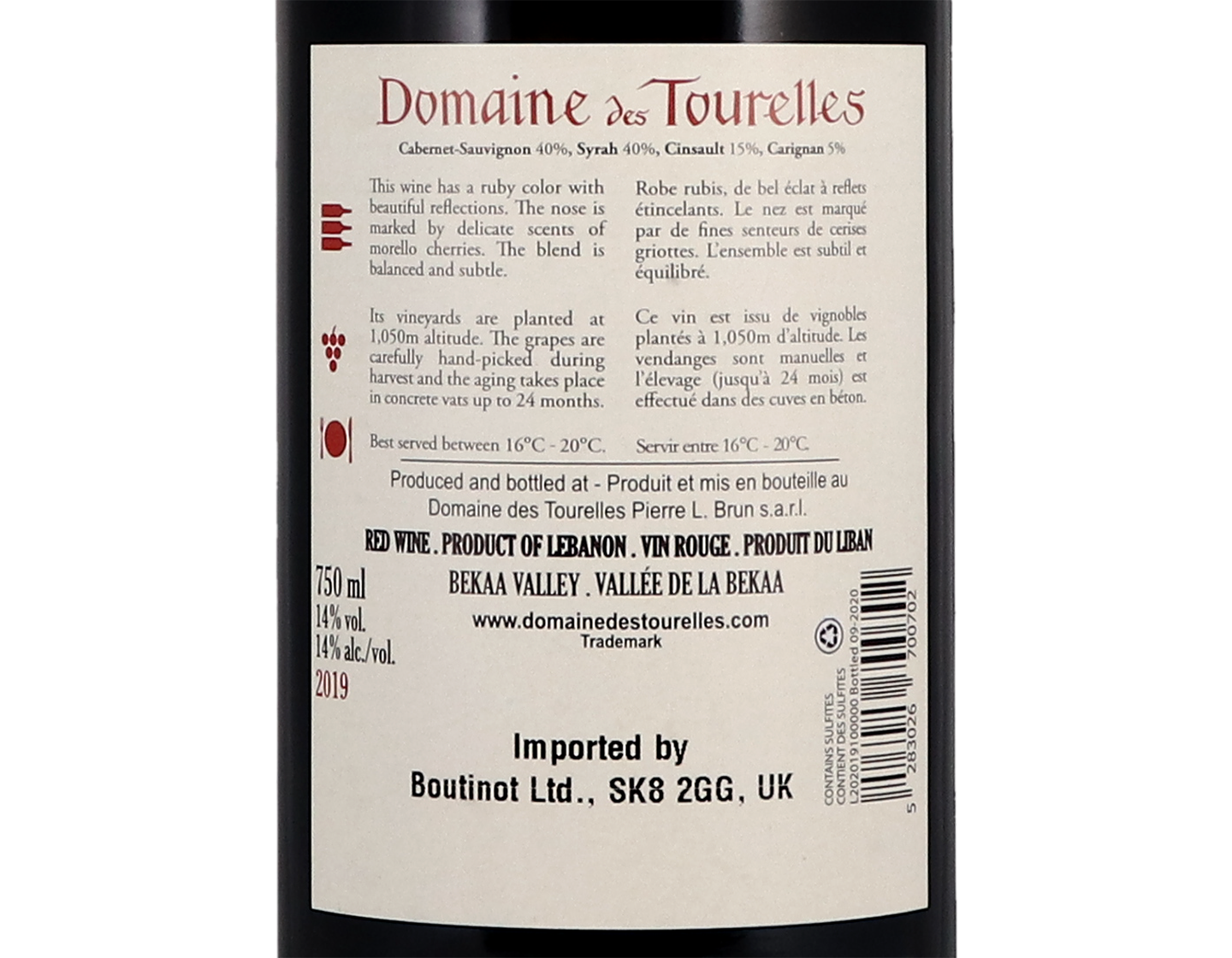 Domaine des Tourelles Rouge 2019