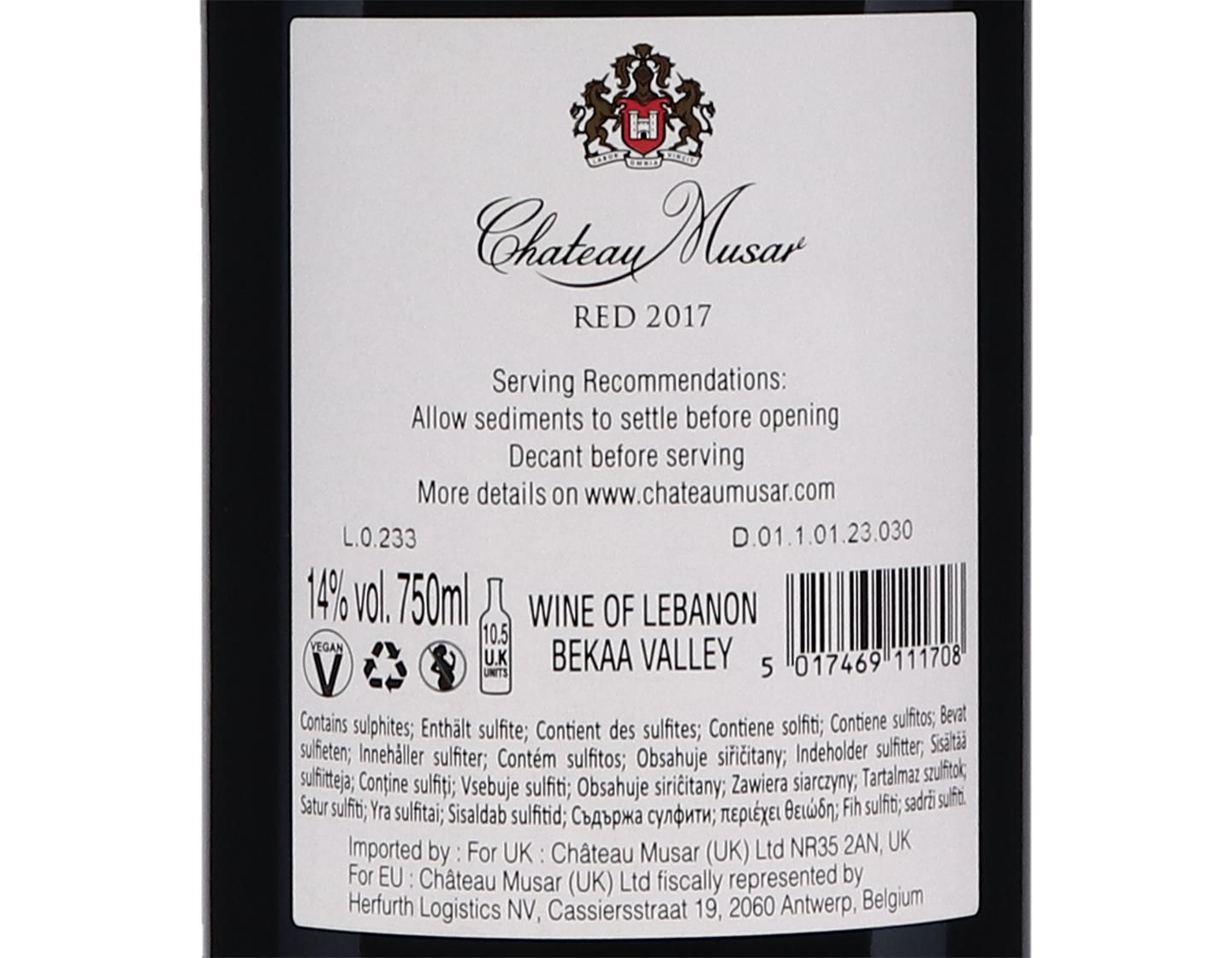 Chateau Musar 2017