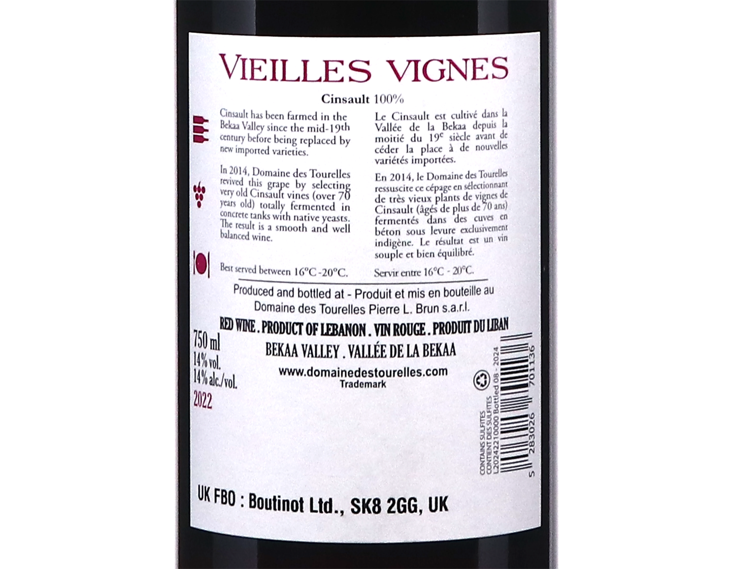 Domaine des Tourelles Vielles Vignes Cinsualt 2022