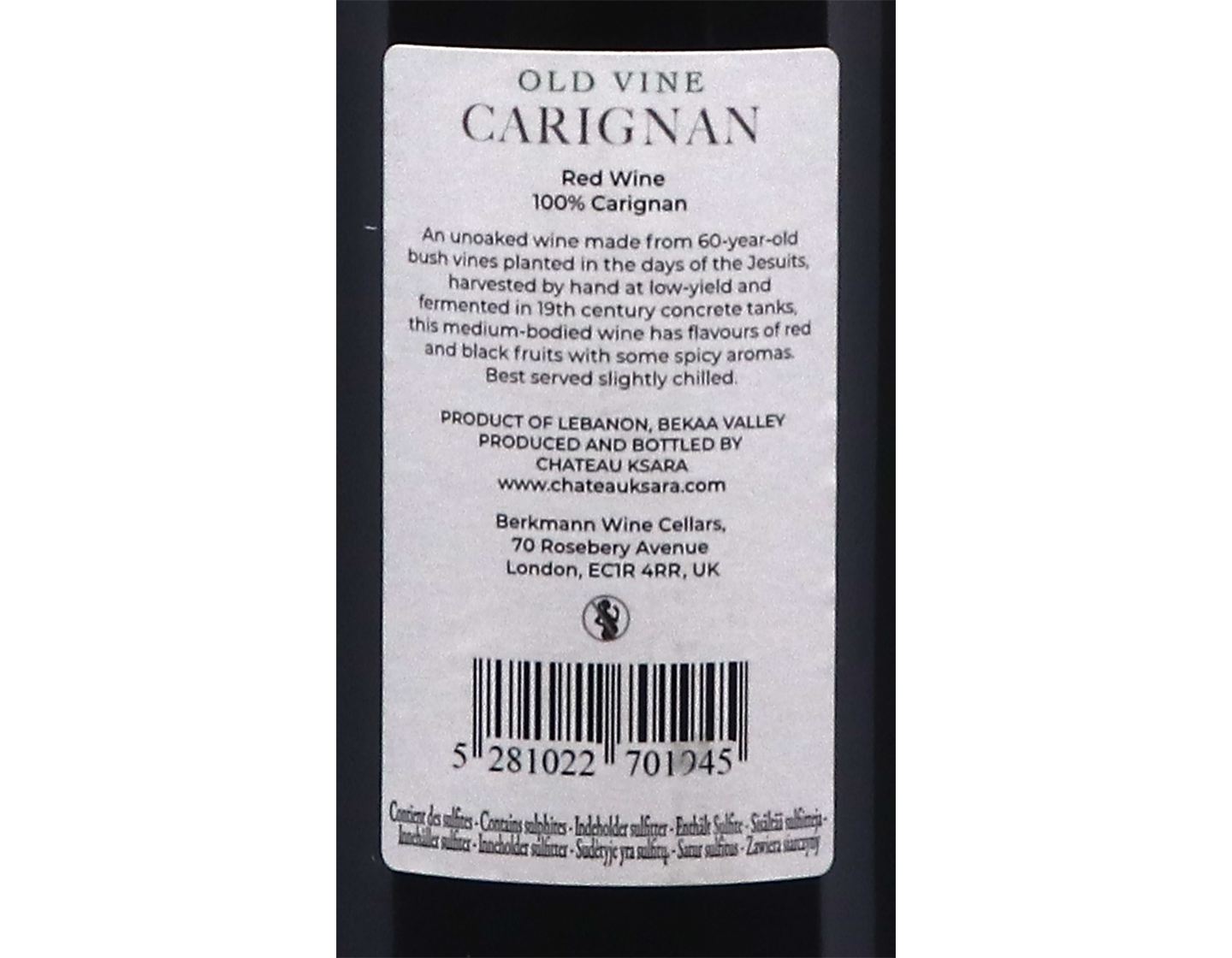 Chateau Ksara Old Vine Carignan 2022