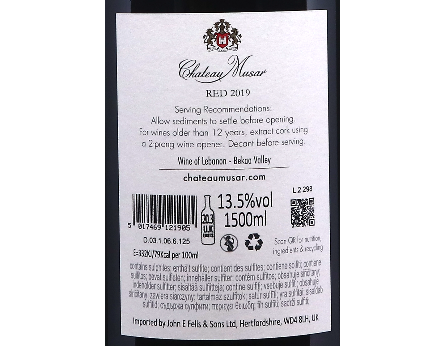 Magnum of Chateau Musar 2019