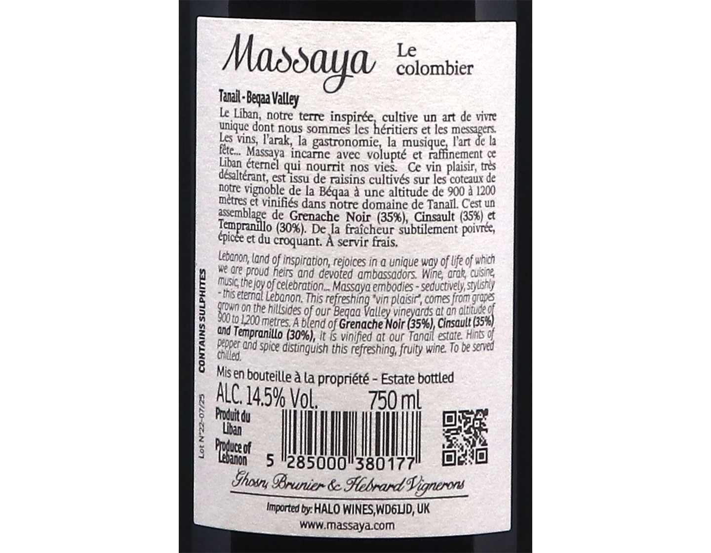 Massaya Le Colombier 2022