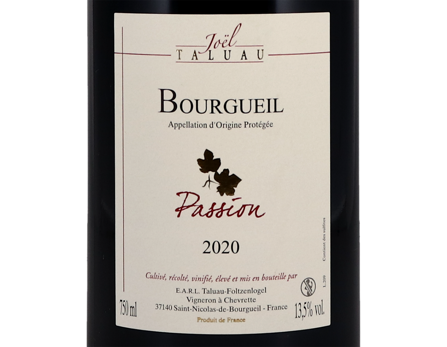 Bourgueil Passion Joel Taluau 2020