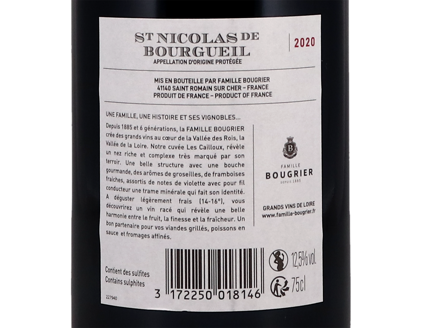 Saint Nicolas de Bourgueil 'Les Cailloux', Famille Bougrier 2020