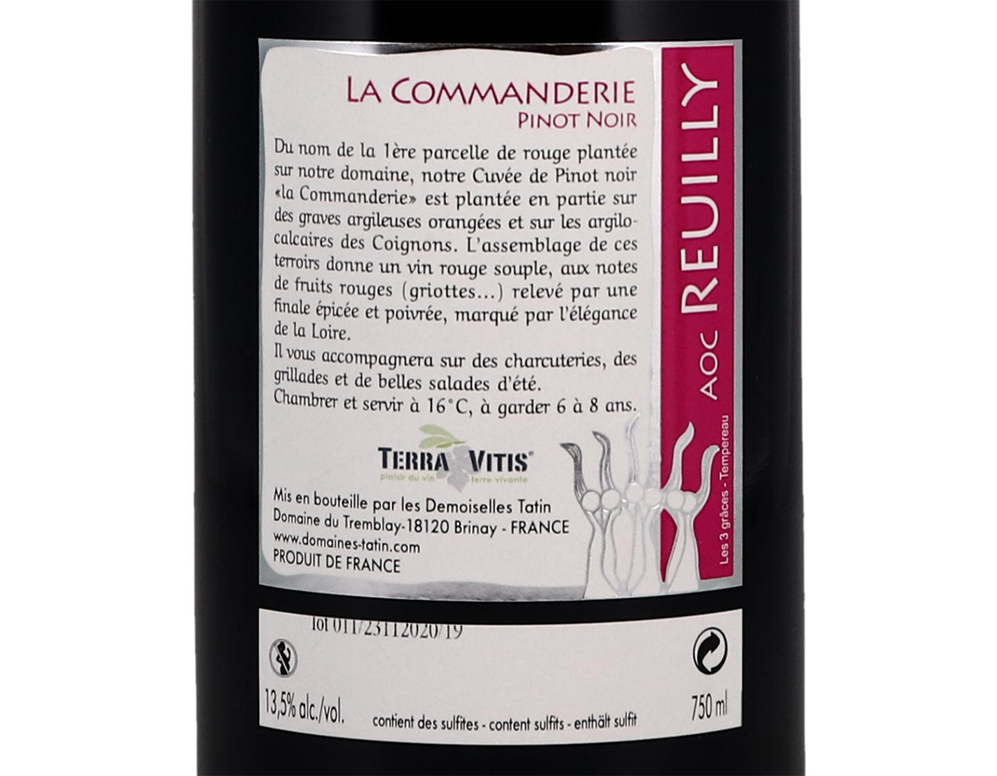 Reuilly Rouge 'Les Demoiselles Tatin', Domaines Tatin 2019