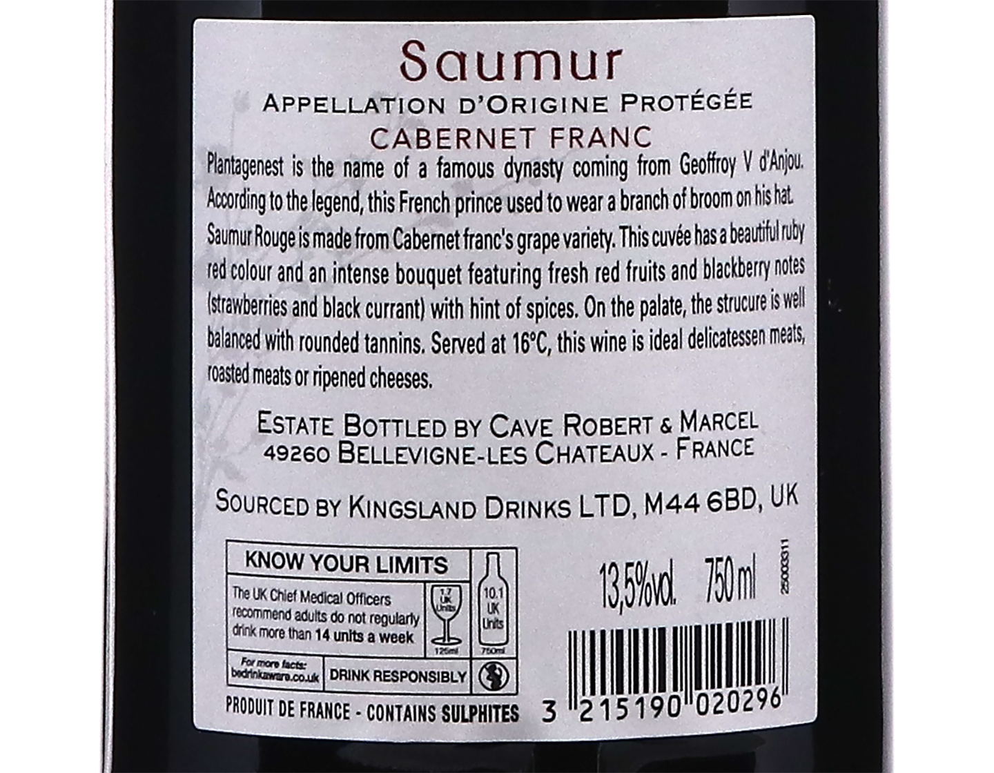 Saumur Rouge Les Plantagenets 2022