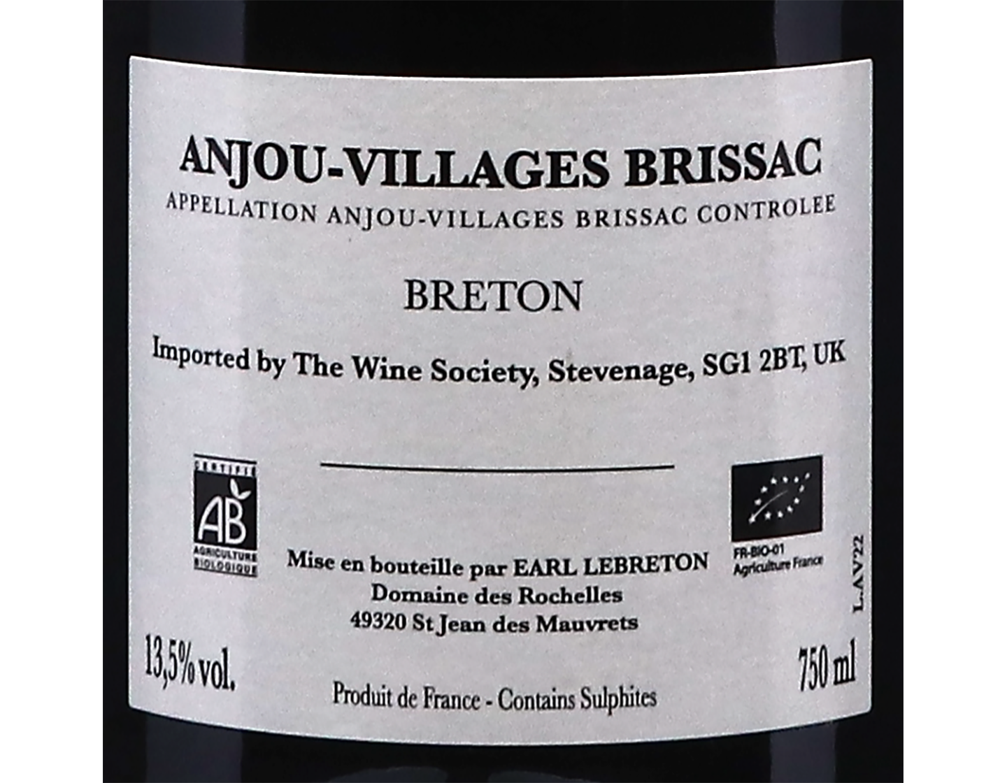Anjou-Villages Brissac 'Breton', Domaine des Rochelles 2022