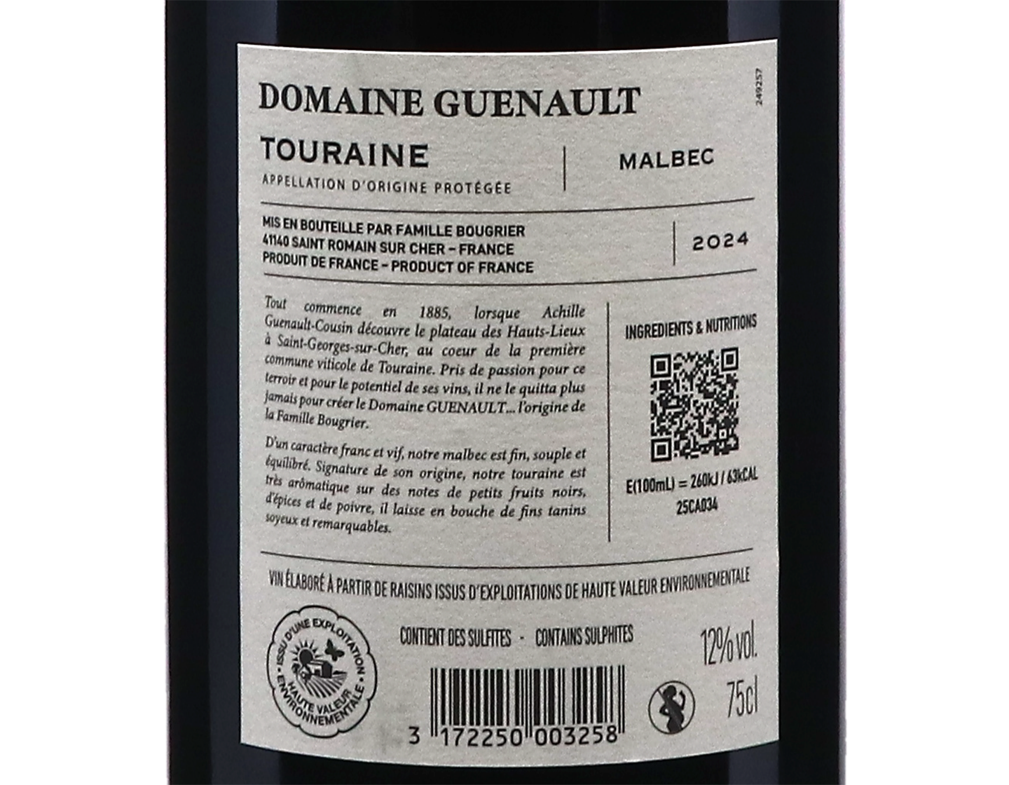 Touraine Cot Malbec Domaine Guenault 2024