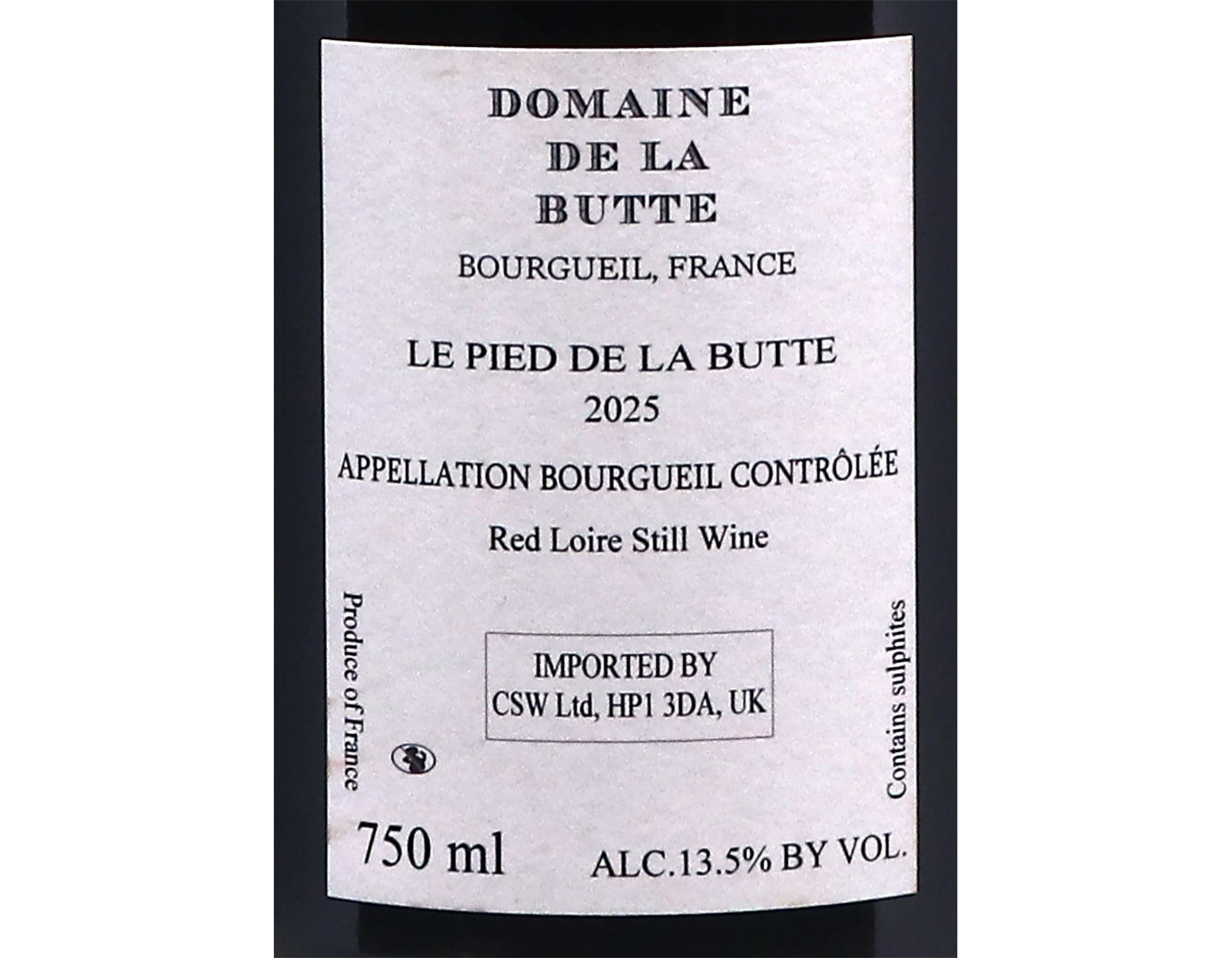 Bourgueil Pied de la Butte Jacky Blot 2025