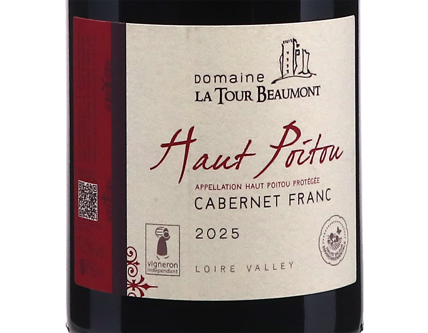 Haut Poitou Rouge Cabernet Franc Domaine de la Tour Beaumont 2025