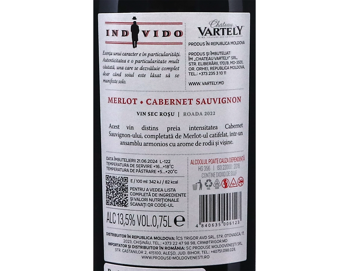 Individo Merlot Cabernet Sauvignon Chateau Vartely 2022