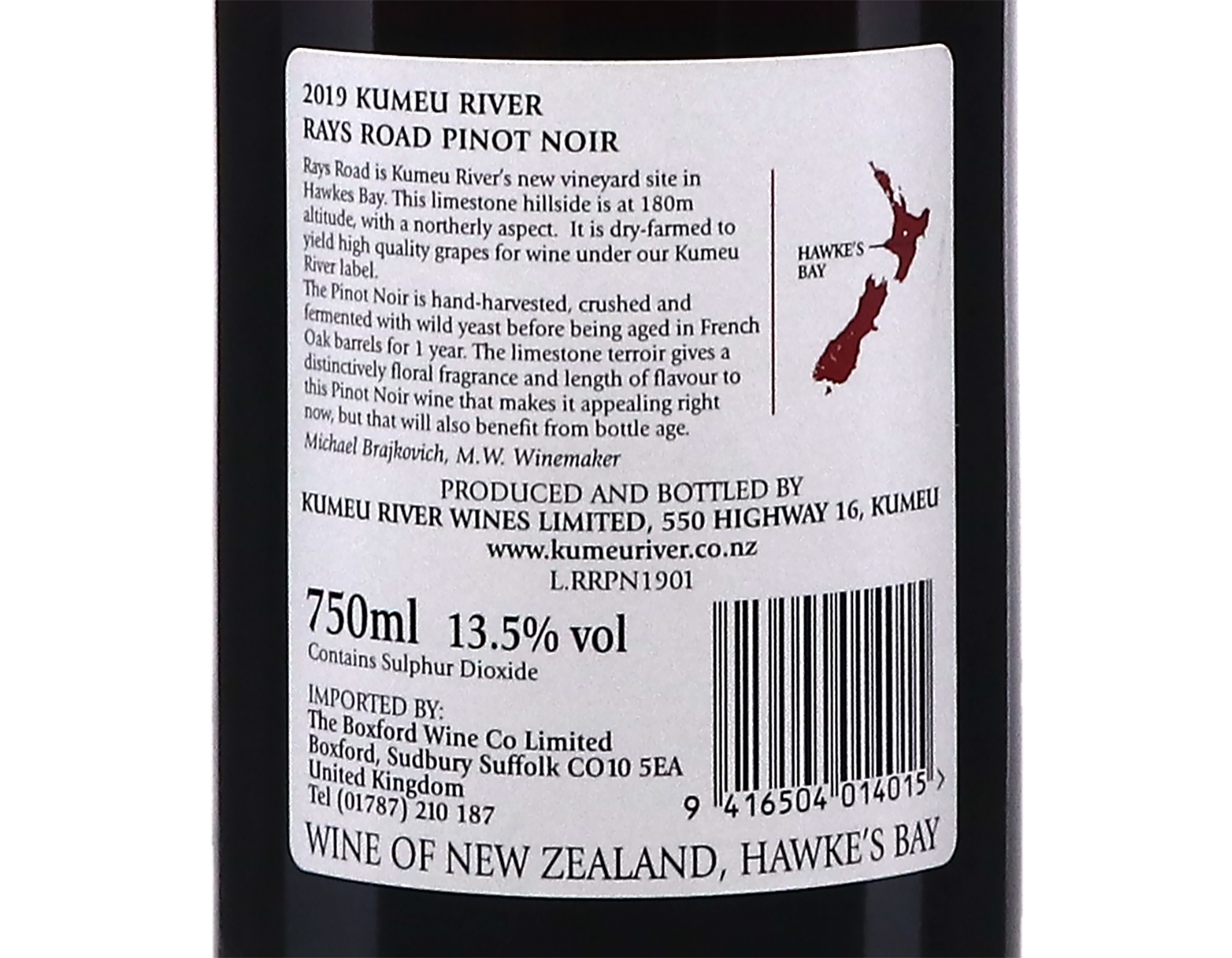 Kumeu River Ray's Road Hawkes Bay Pinot Noir 2019