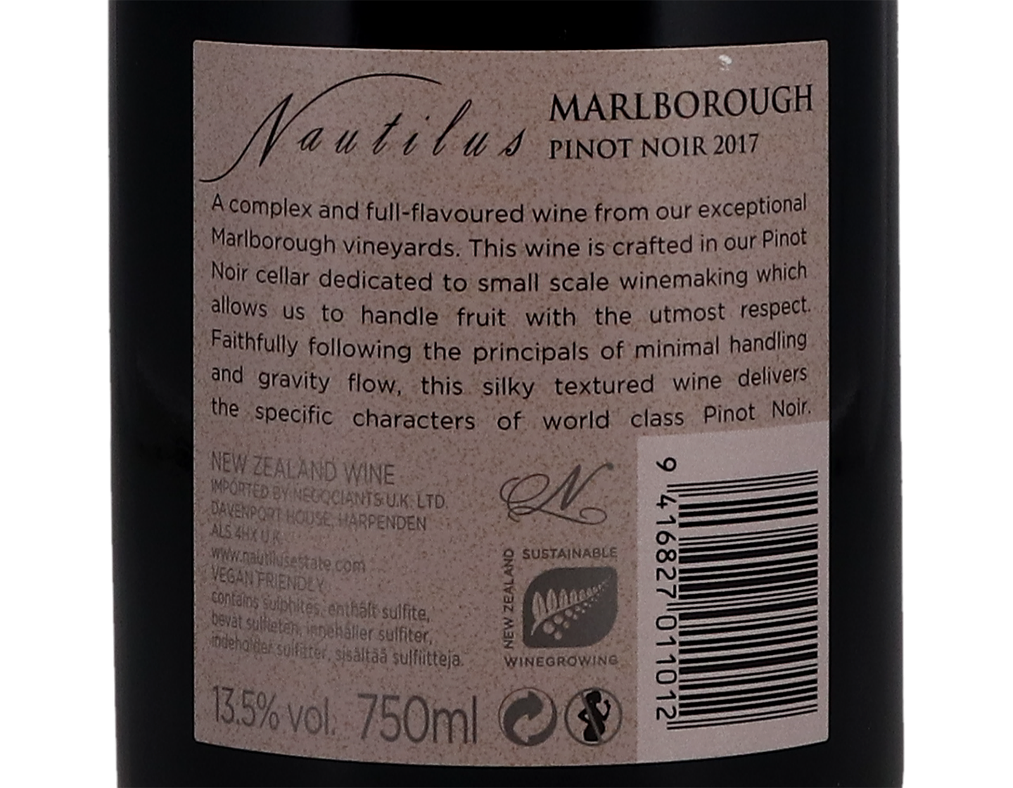 Nautilus Marlborough Pinot Noir 2017