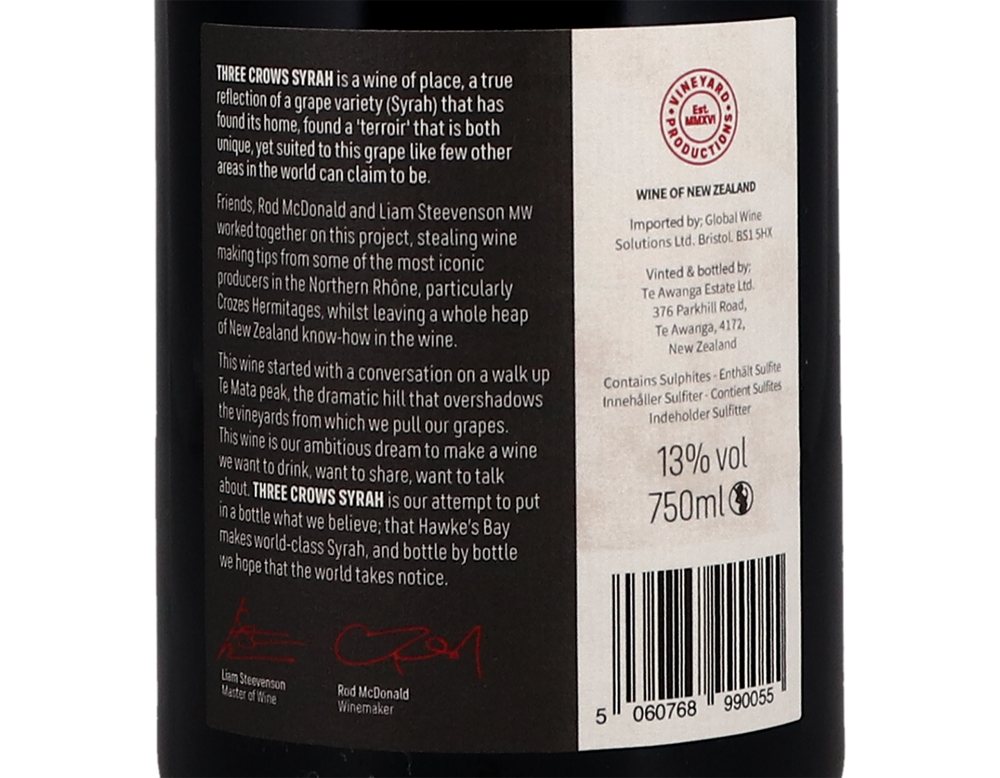 Three Crows Bridge Pa Hawkes Bay Syrah 2019
