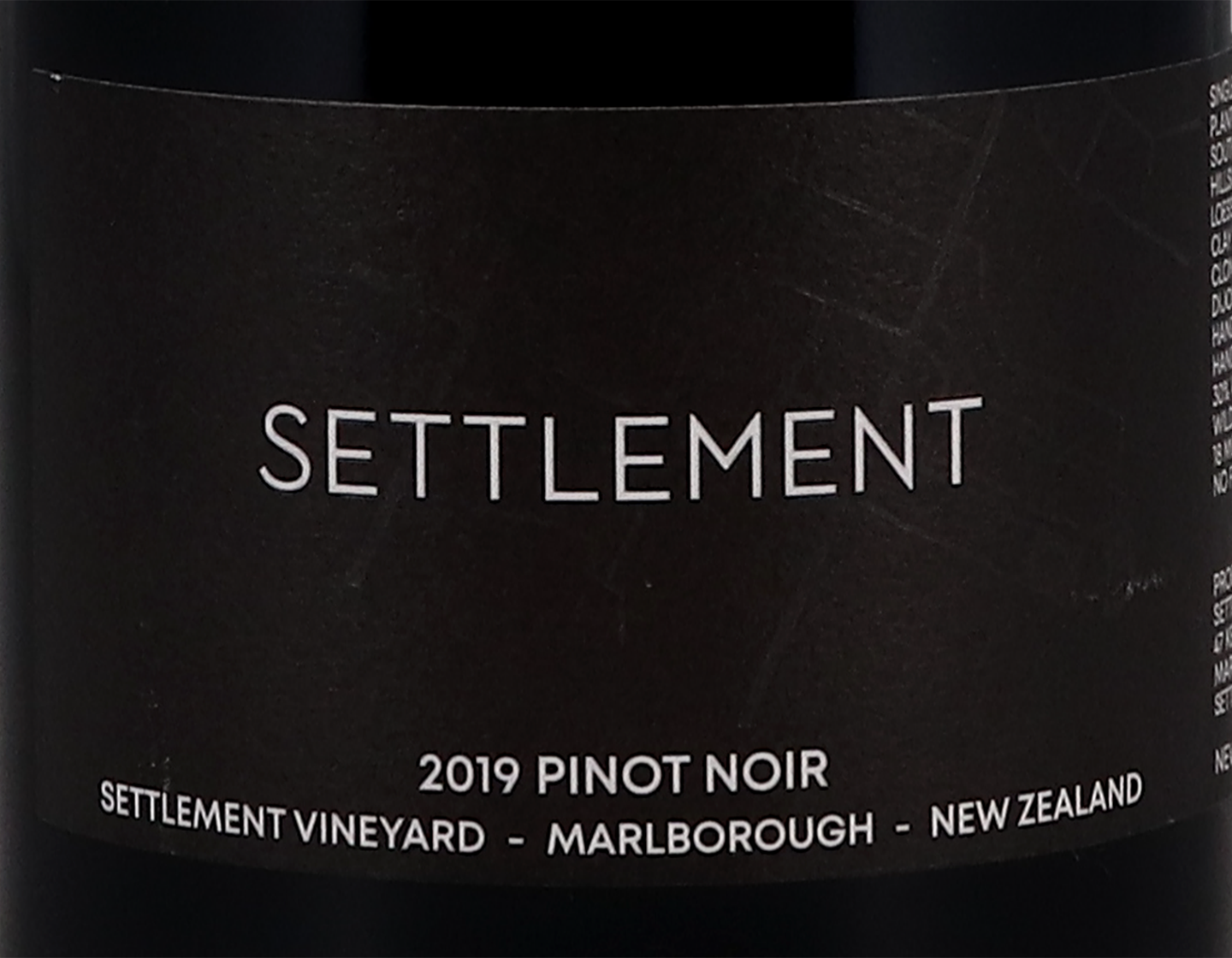 Settlement Single Vineyard Marlborough Pinot Noir 2019