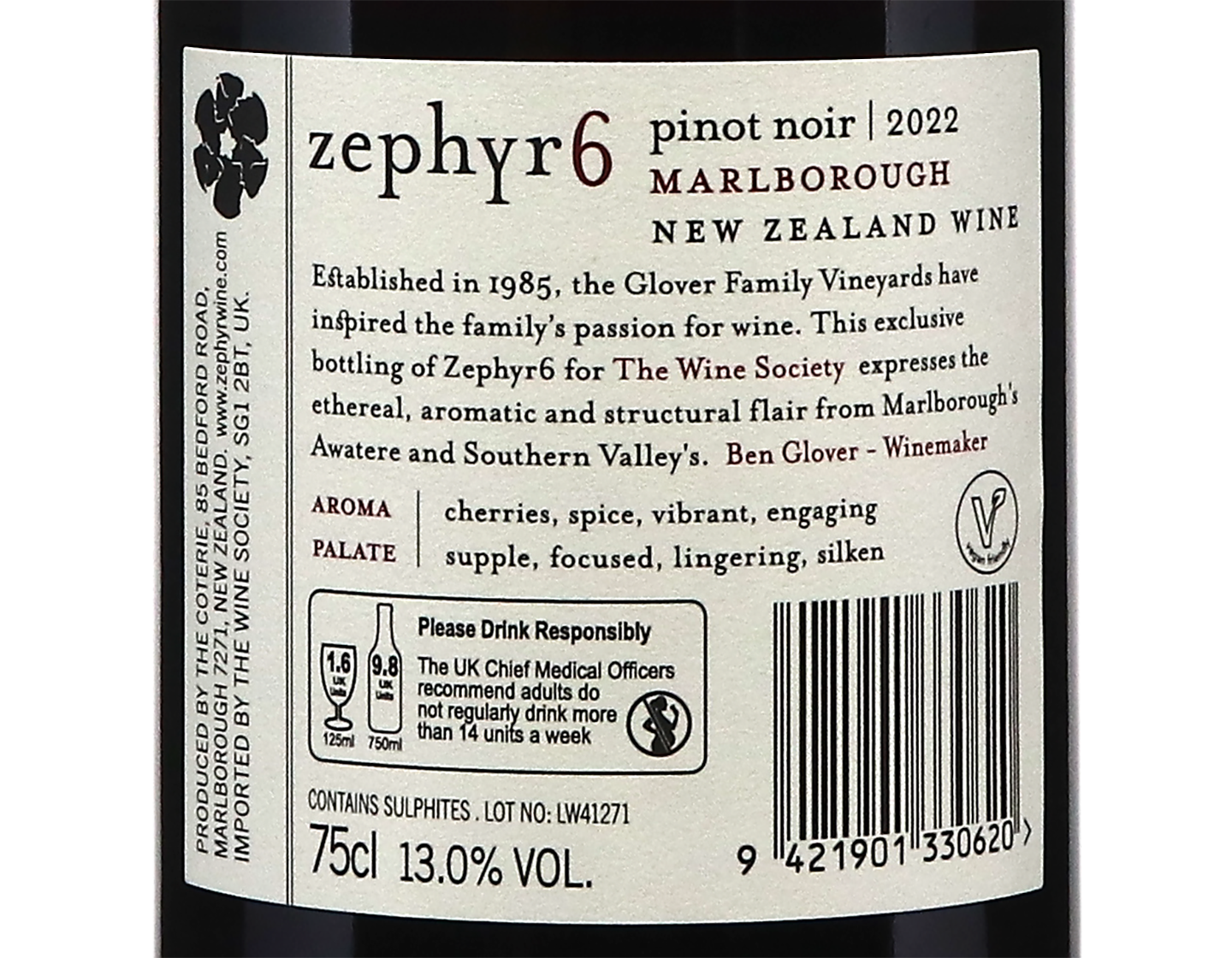 Zephyr 6 Marlborough Pinot Noir 2022