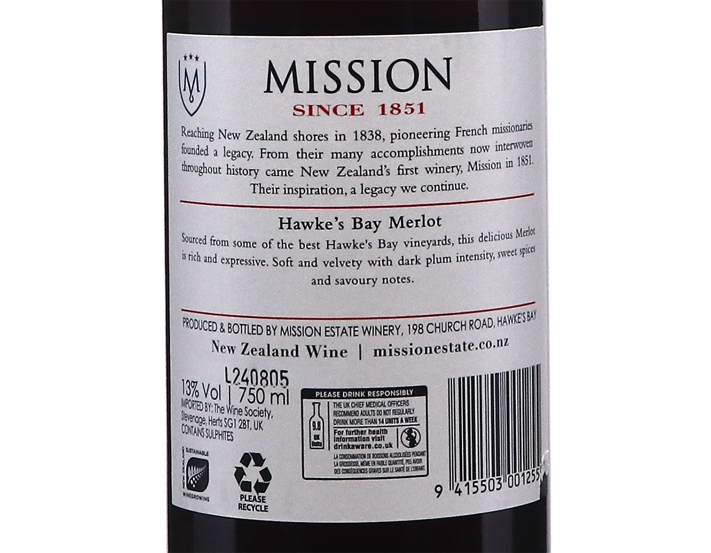 Mission Estate Hawke's Bay Merlot 2023