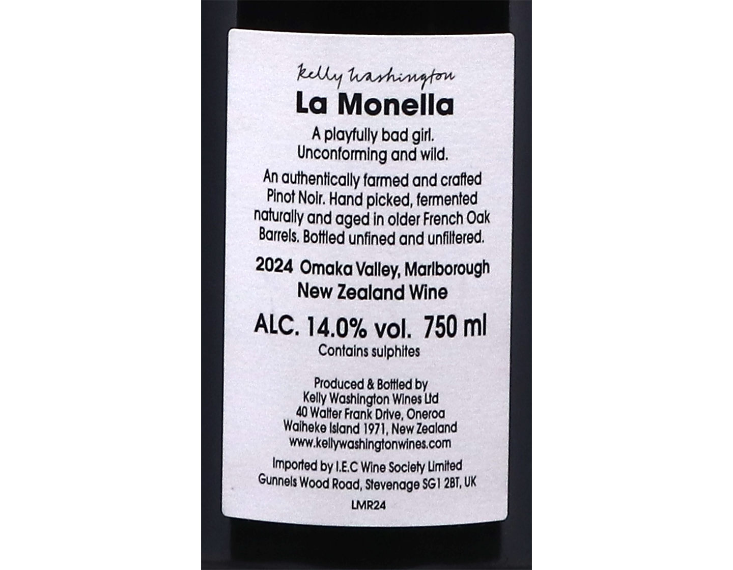Kelly Washington La Monella Marlborough Pinot Noir 2024