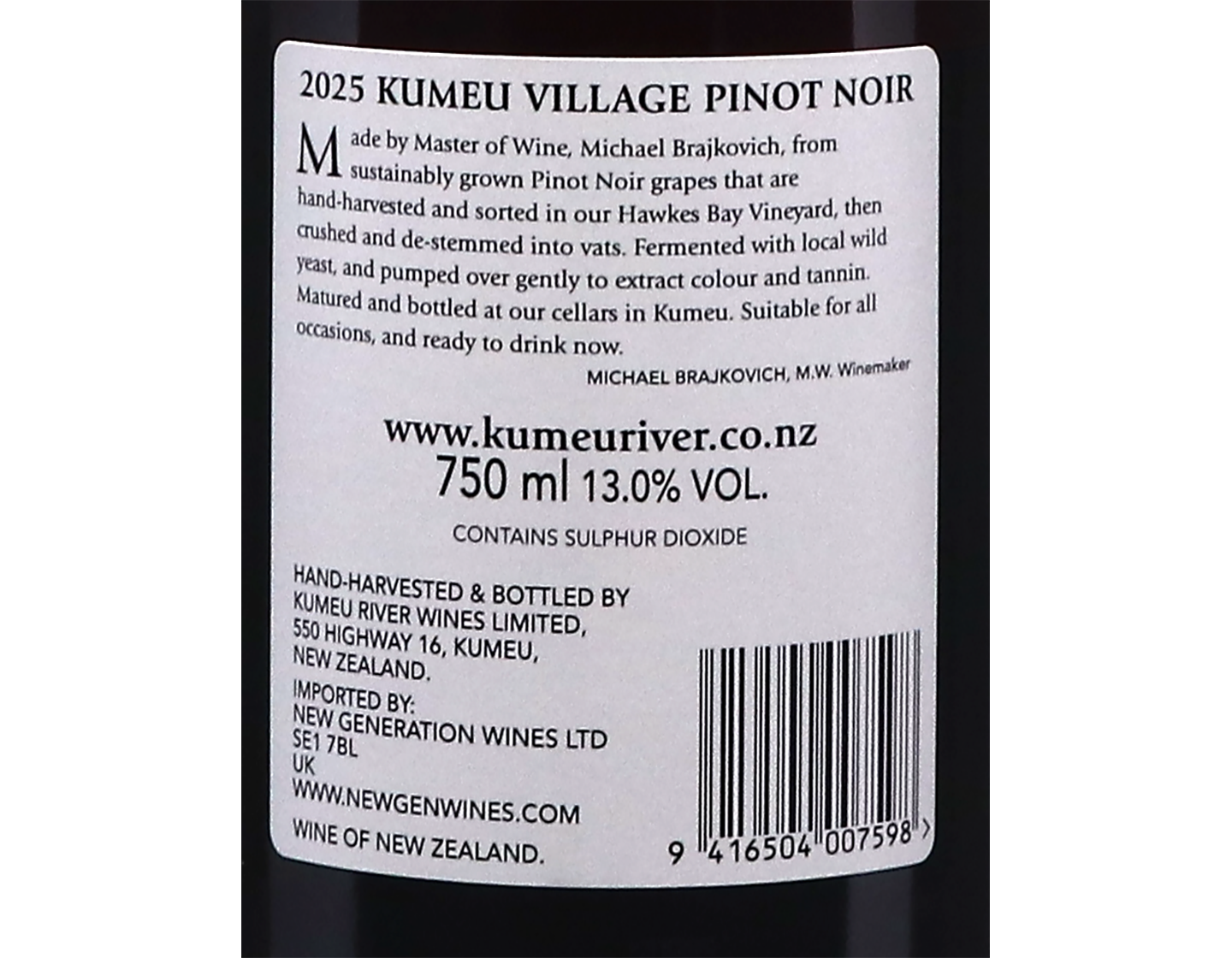Kumeu Village Pinot Noir 2025