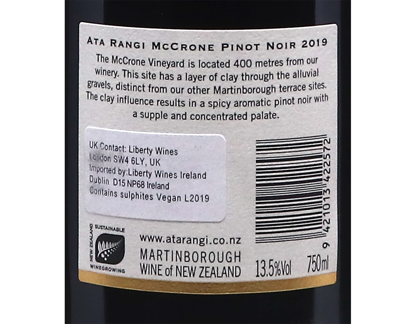 Ata Rangi McCrone Vineyard Martinborough Pinot Noir 2019