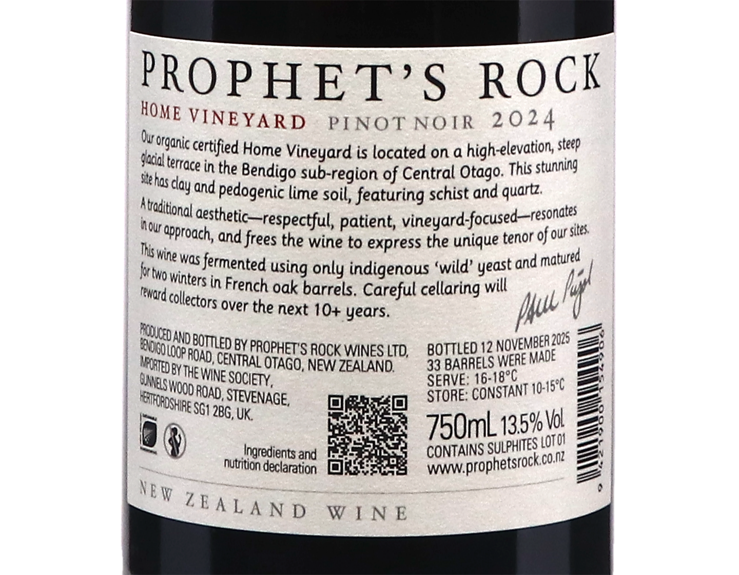 Prophets Rock Home Vineyard Central Otago Pinot Noir 2024