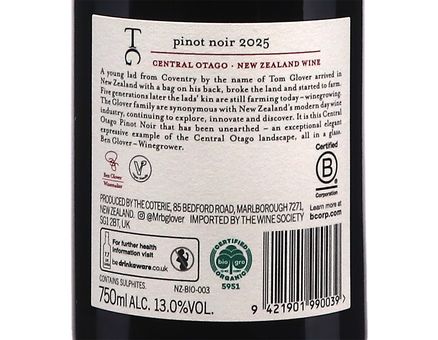 TG Central Otago Pinot Noir 2025 Organic