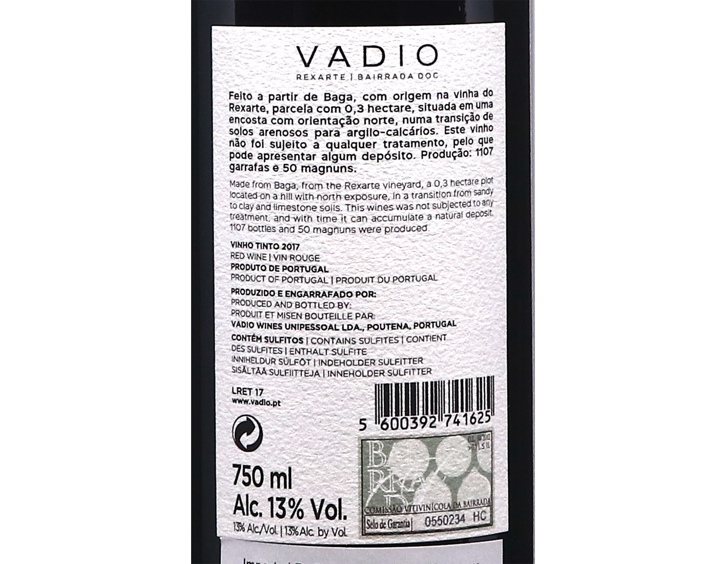 Vadio Rexarte Bairrada Tinto 2017