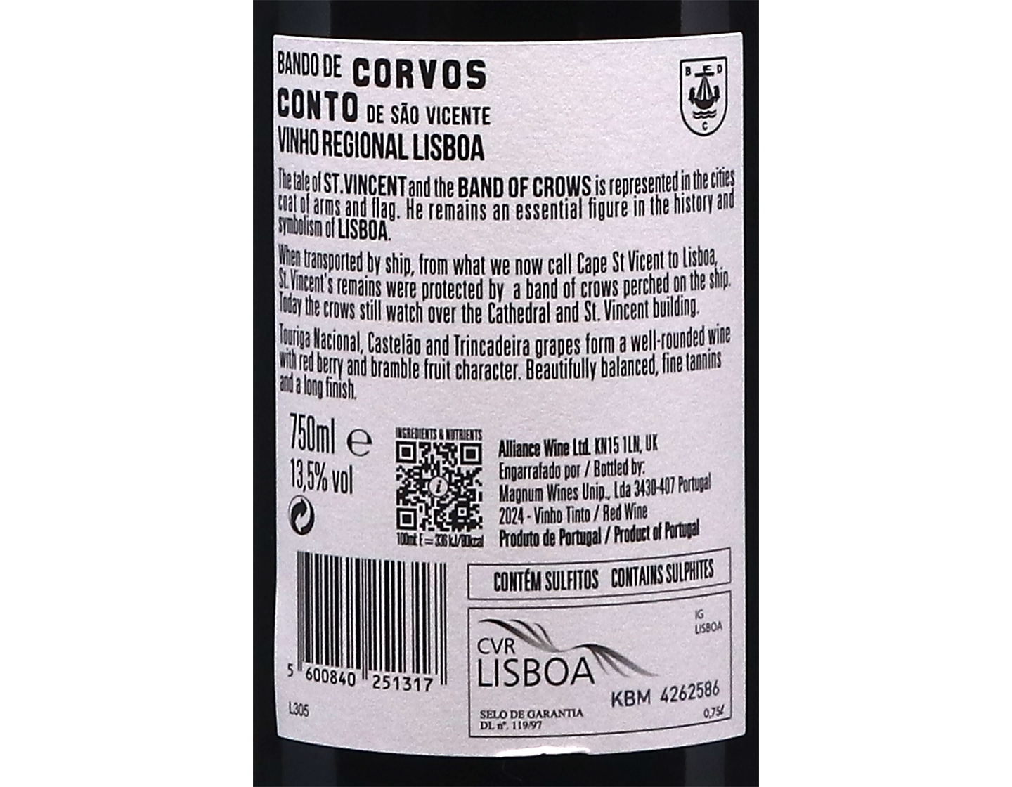 Bando de Corvos Murder of Crows Tinto 2024 Lisboa