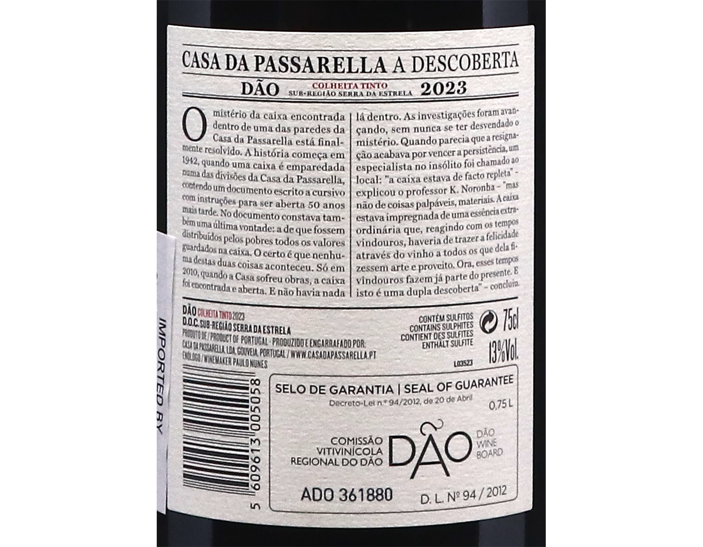 Casa da Passarella A Descoberta Tinto,Dao 2023