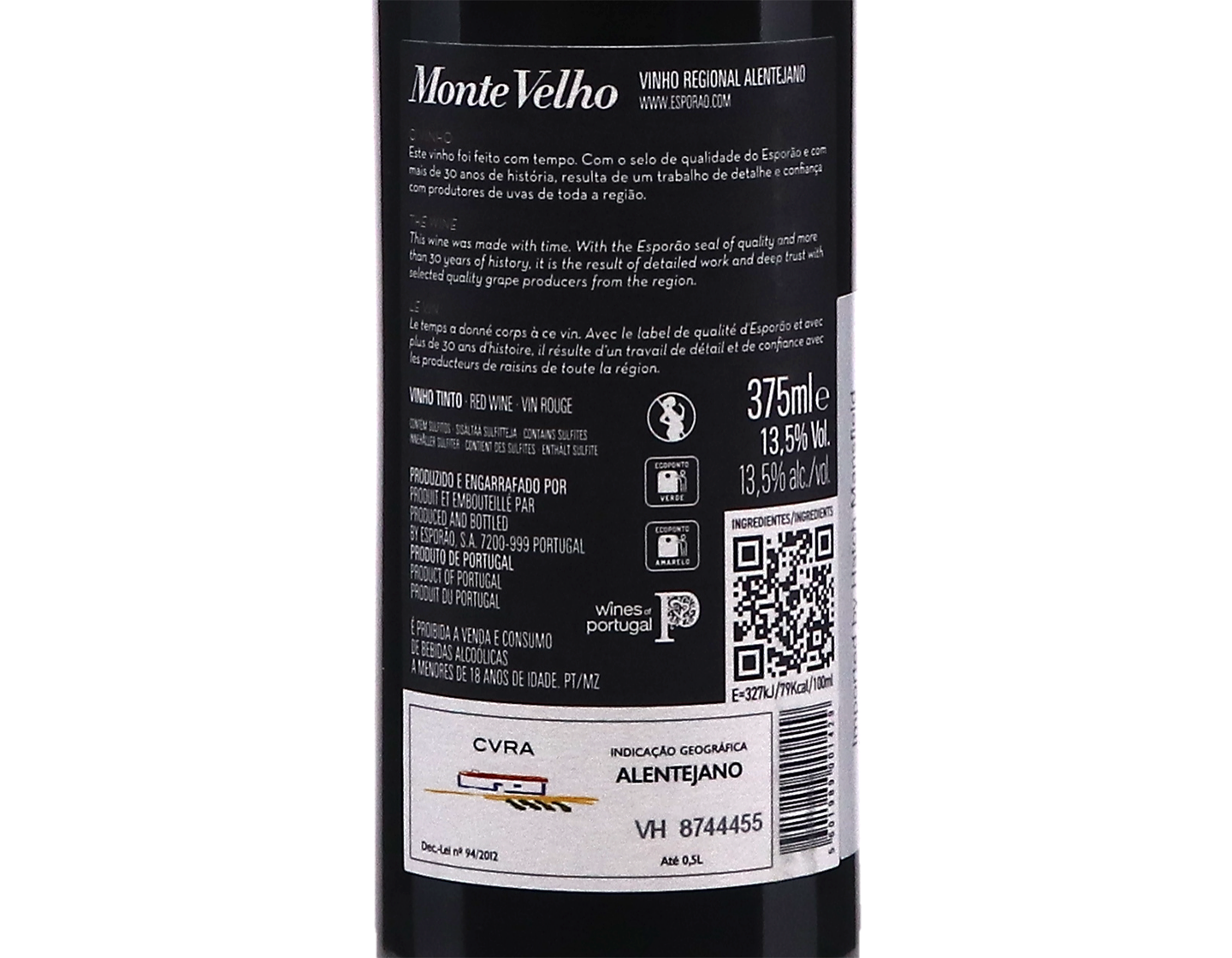 Half bottle of Esporao Monte Velho Tinto Alentejano 2025