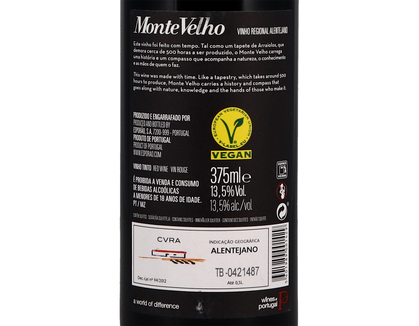 Half bottle of Esporão Monte Velho Tinto, Alentejano 2020