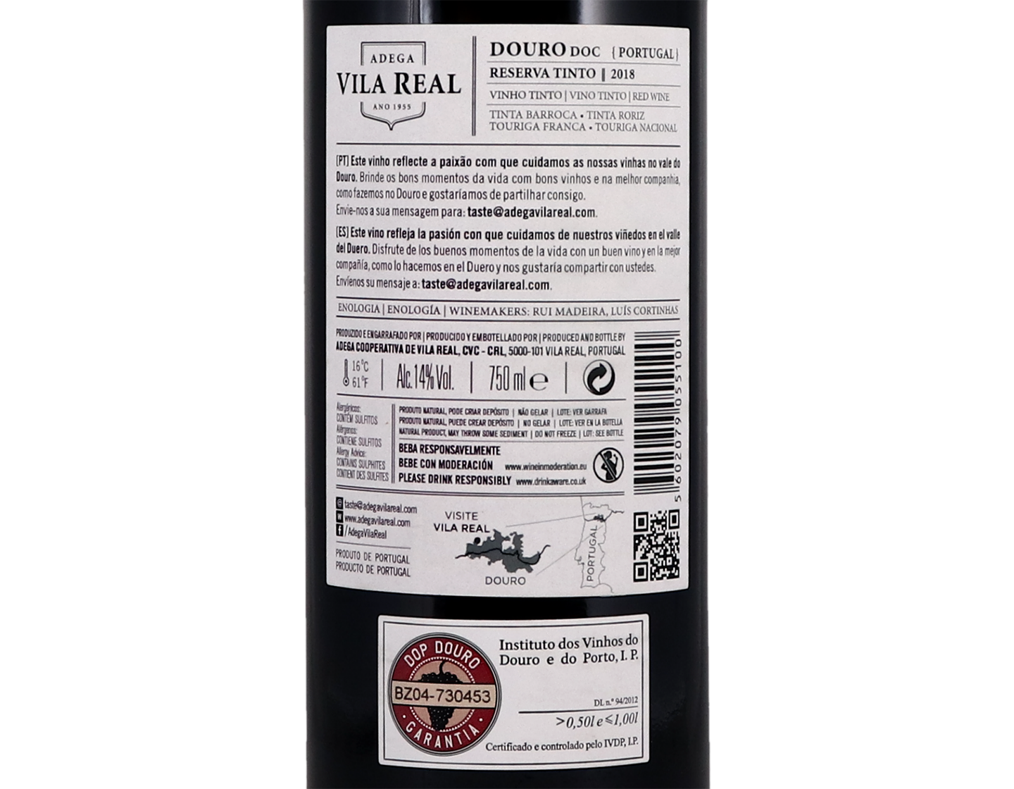Adega Vila Real Reserva Tinto Douro 2018