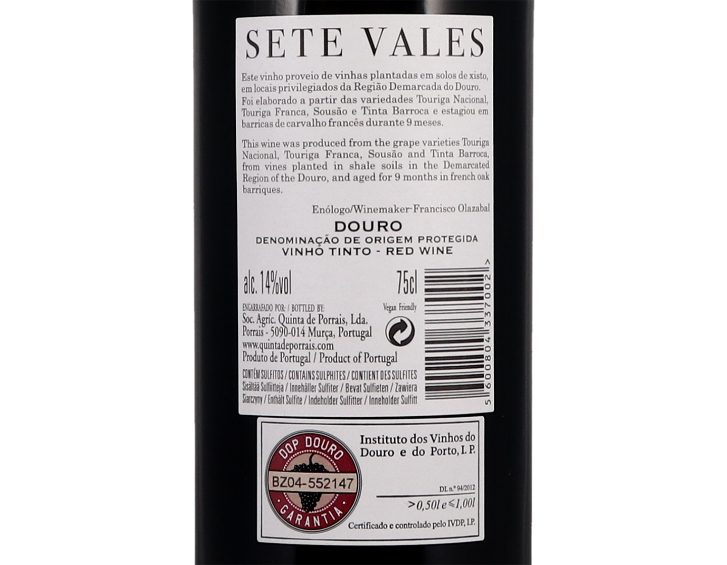 Quinta de Porrais Sete Vales Tinto Douro 2018