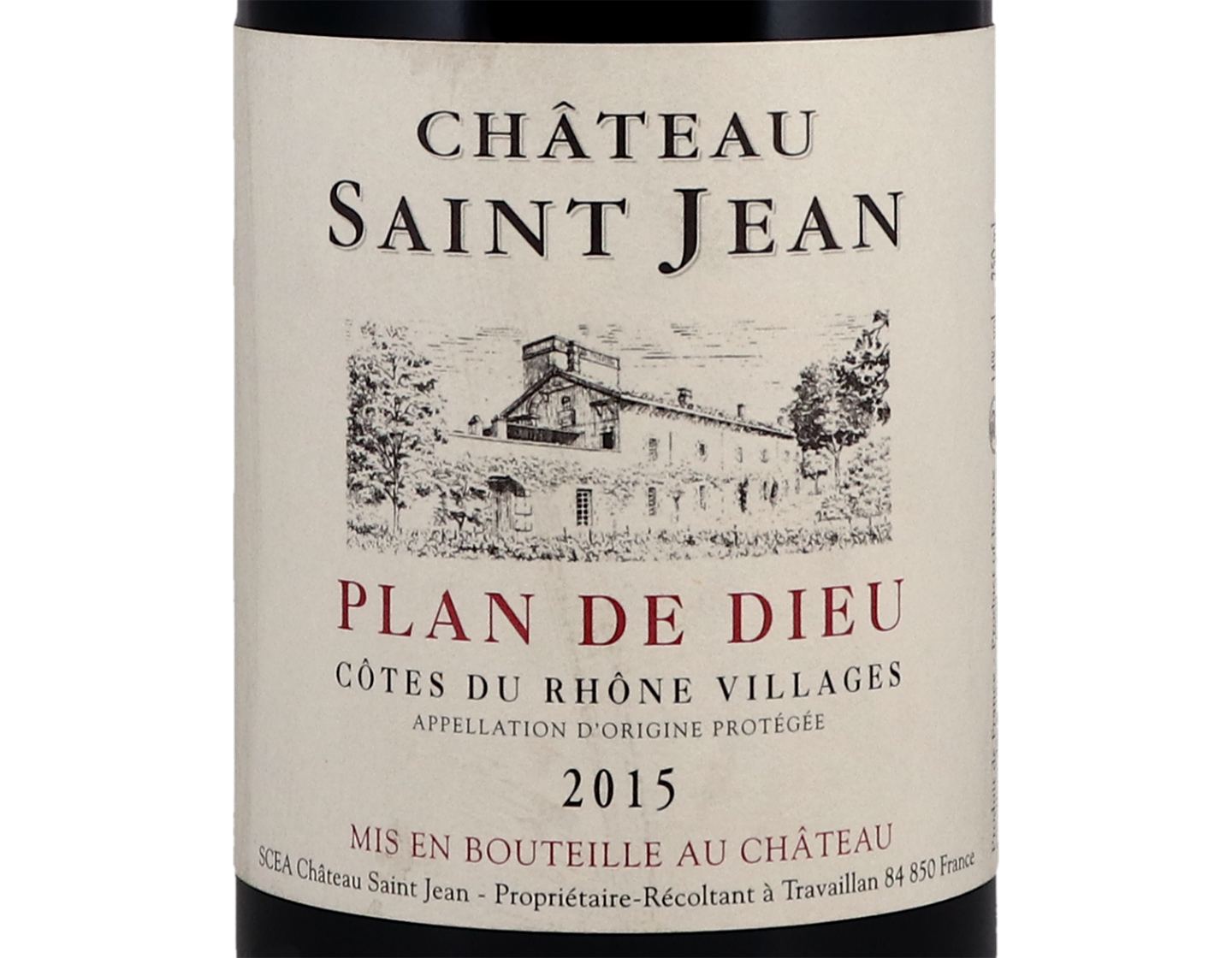 Plan de Dieu Cotes du Rhone Village Chateau Saint Jean 2015