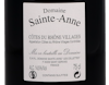 Cotes du Rhone Villages Notre Dame des Cellettes 2015 Domaine Ste Anne view 3