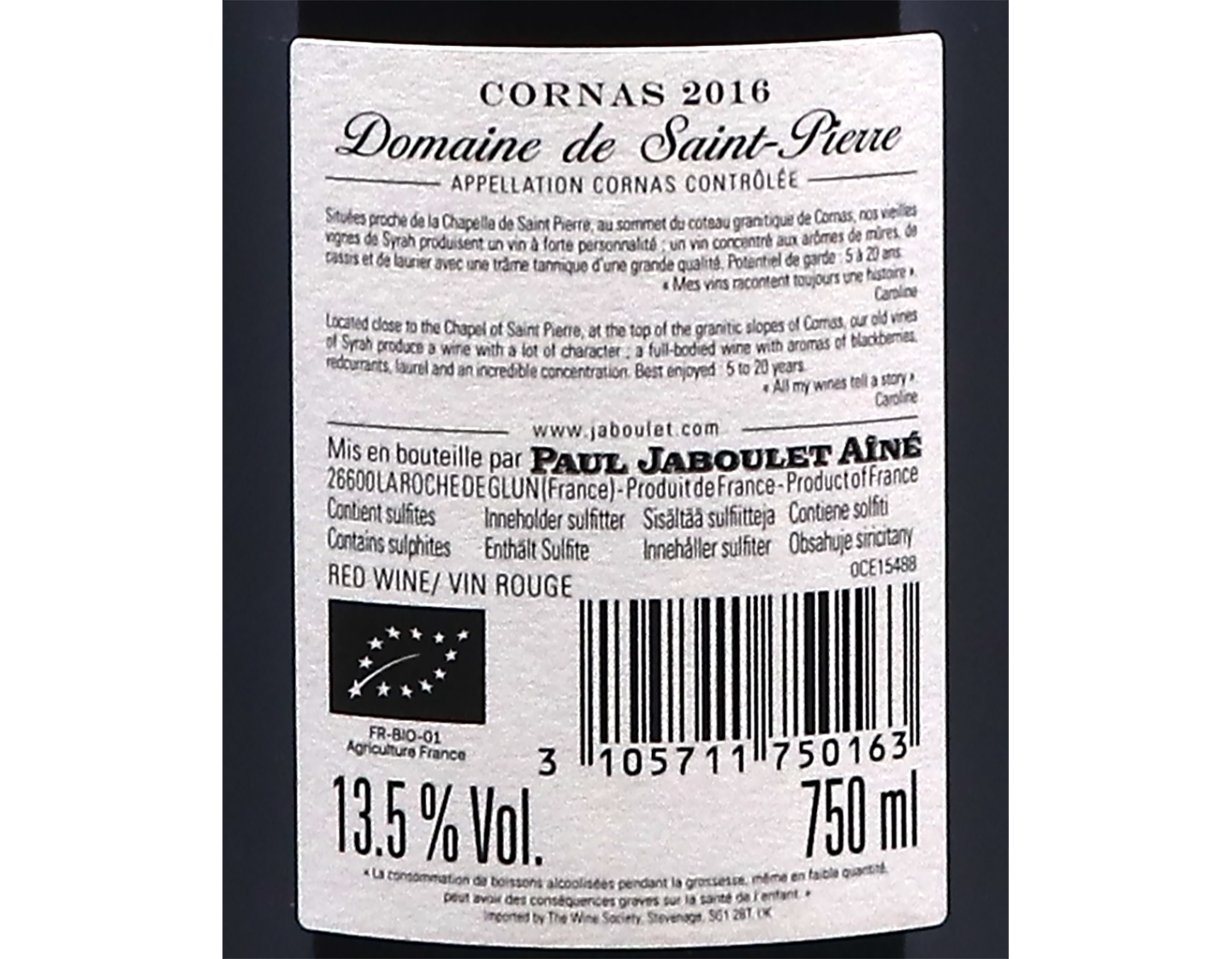 Cornas Domaine Saint Pierre Paul Jaboulet Aine 2016