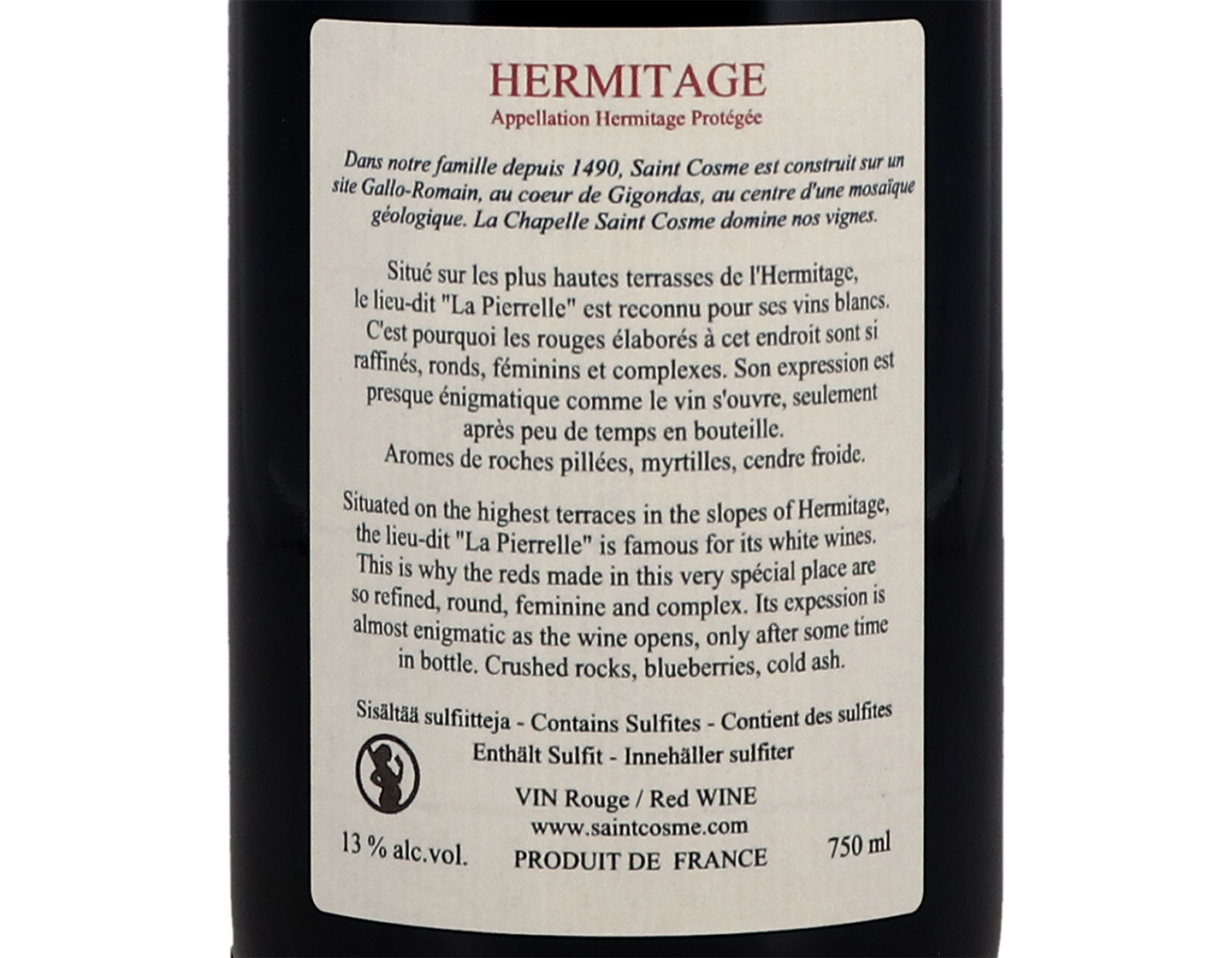 Hermitage Rouge Chateau Saint Cosme 2018